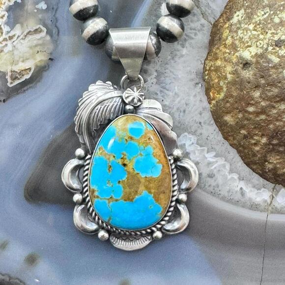 Jewelry - Juanita McDonald Native American Sterling Turquoise Decorated Pendant For Women